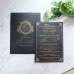Black Pocket Invitation Foiling Printing Marriage Invitation Card With Envelope